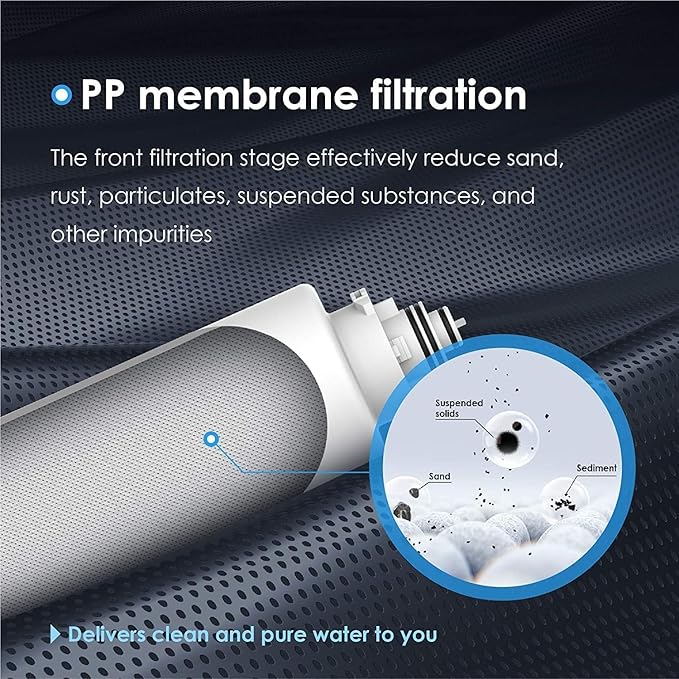 Waterdrop TSPP Under Sink Sediment Water Filter, Replacement TSU-W 3-Stage Ultra-Filtration Under Sink Water Filter System, 2 Pack