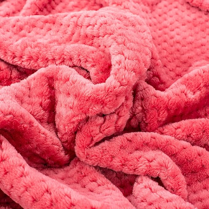 Fuzzy Blanket or Fluffy Blanket for Baby Girl or boy, Soft Warm Cozy Coral Fleece Toddler, Infant or Newborn Receiving Blanket for Crib, Stroller, Travel, Decorative (40Wx60L, M-Raspberry)
