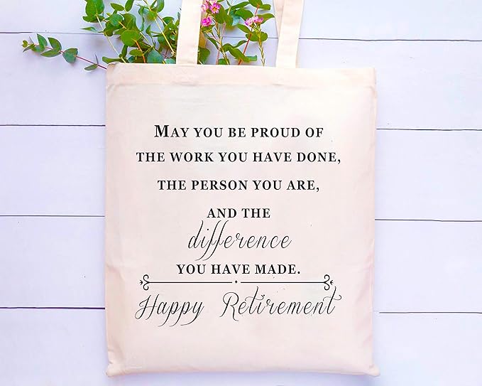 Happy Retirement Gift,Retirement Appreciation Gift for Women Friend Wife Mom Grandma Coworker Boss Nurse Teacher Retirees Colleague,May You Be Proud of the Work You Have Done,Tote Bag