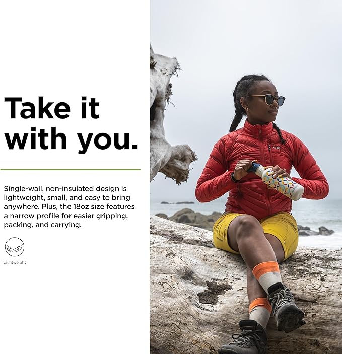 KLEAN KANTEEN Retro Dot Sport Cap with Classic Water Bottle 18oz, 1 EA