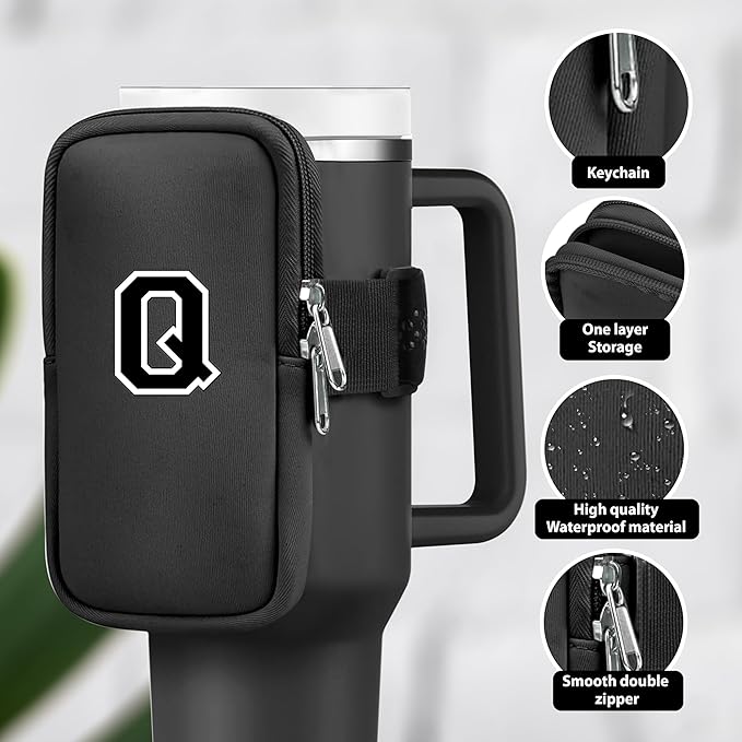 Mini Water Bottle Pouch for Stanley-Tumbler pouch with Zipper Pocket, Stanley pouch, Insulated Mug pouch, Tumbler carry holder pouch, Travel mug pouch | Waterproof