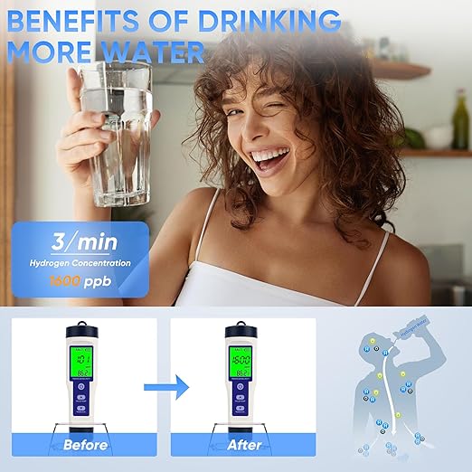 Hydrogen Water Bottle, Portable Hydrogen Water Bottle Generator, Ion Water Bottle Improve Water Quality in 3 Minutes, Water Ionizer Machine Suitable for Home, Office, Travel and Daily Drinking(Black)
