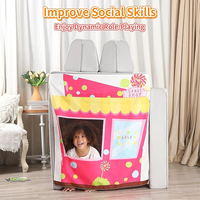 Play Panels for Kids Foam Play Couch, Candy Store