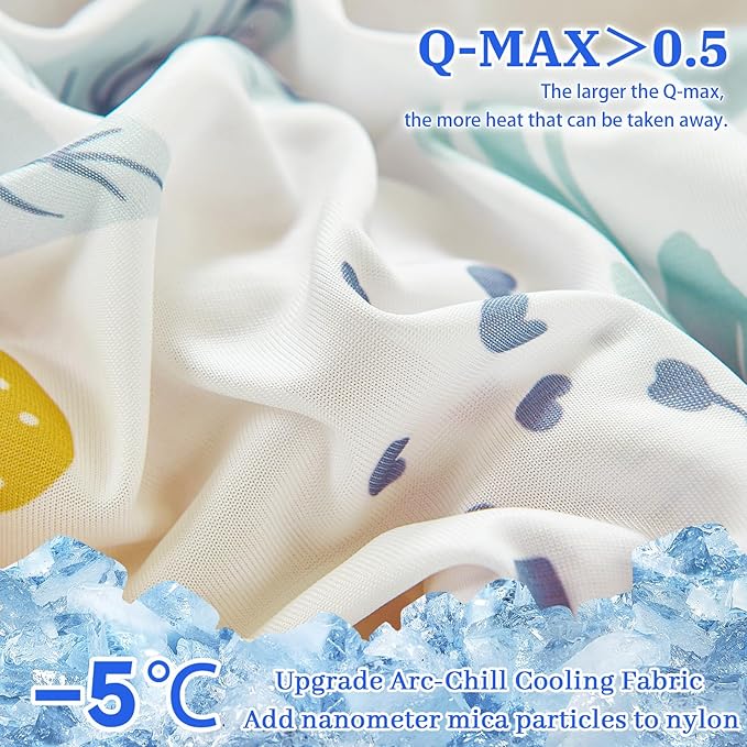 Cooling Pillow Cases for Hot Sleepers - Double Side Arc-Chill Q-Max>0.5 Cooling Fiber Cool Pillow Cases 2 Pack - Breathable Soft Cold Pillow Cases with Hidden Zipper (20" x 26")