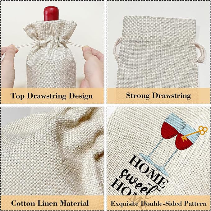 Housewarming Gifts New Home, Home Sweet Home Housewarming Gifts for Friends Neighbor Couple First Home Gift Ideas New Apartment Thanksgiving Christmas Party Favor Wine Bag Decoration Supplies /45