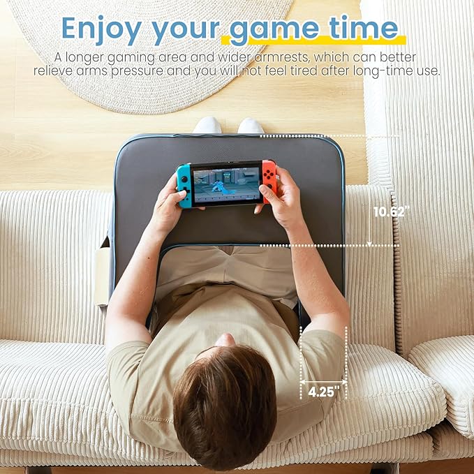 Reading Pillow for Gaming,Lap Desk Pillow for Laptop,Arm Rest Pillow for Reading, Working, Crocheting, Playing Steam Deck Switch or Sitting in Bed,Sofa