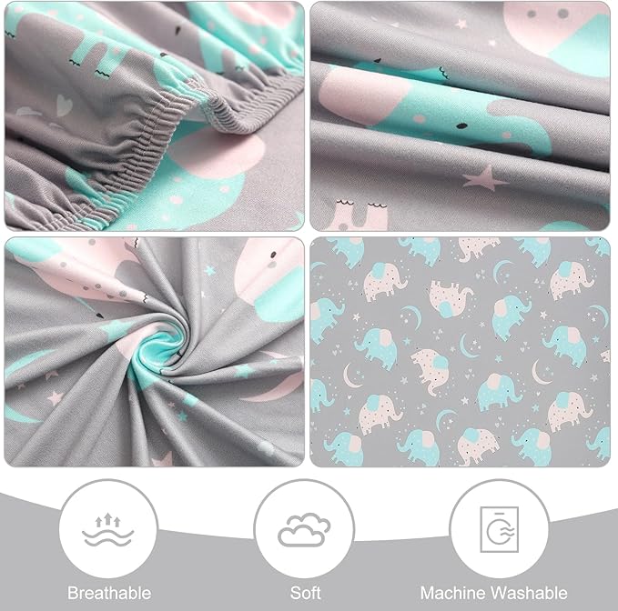 Pack n Play Fitted Sheet. 2 Piece Mini Crib Sheet. Elastic Playard Sheet. Portable Sheet Set. Elastic Convertible Playard Set. Compatible with Graco Pack n Play