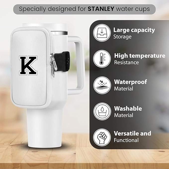 Mini Water Bottle Pouch for Stanley-Tumbler pouch with Zipper Pocket, Stanley pouch, Insulated Mug pouch, Tumbler carry holder pouch, Travel mug pouch | Waterproof