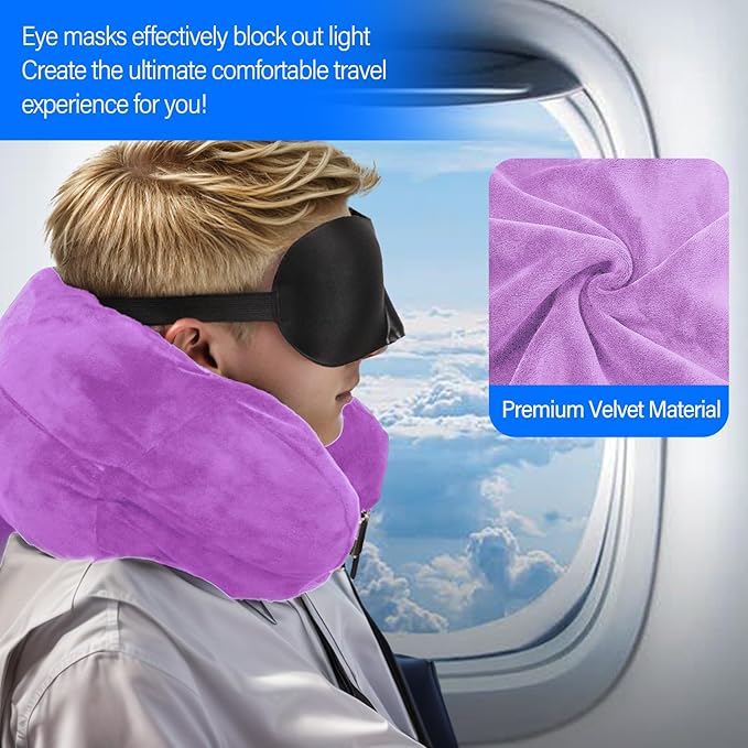 Travel Pillow You Stuff with Clothes, Stuffable Travel Pillow Transforms Into Extra Luggage Without Excess Fees, Stuffable Neck Pillow No Filler Fits 3+ Days of Travel Essentials Purple