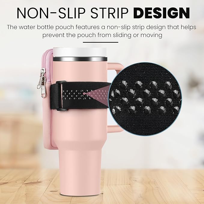 Mini Water Bottle Pouch for Stanley-Tumbler pouch with Zipper Pocket, Stanley pouch, Insulated Mug pouch, Tumbler carry holder pouch, Travel mug pouch | Waterproof