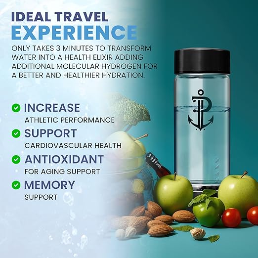 Hydrogen Water Bottle Generator | Durable SPE PEM Electrolysis Technology Hydrogen Water in 3 Min | Portable Water Quick Ionizer Machine for Home, Office, Travel, Exercise, Daily Use & Gifts (Black)