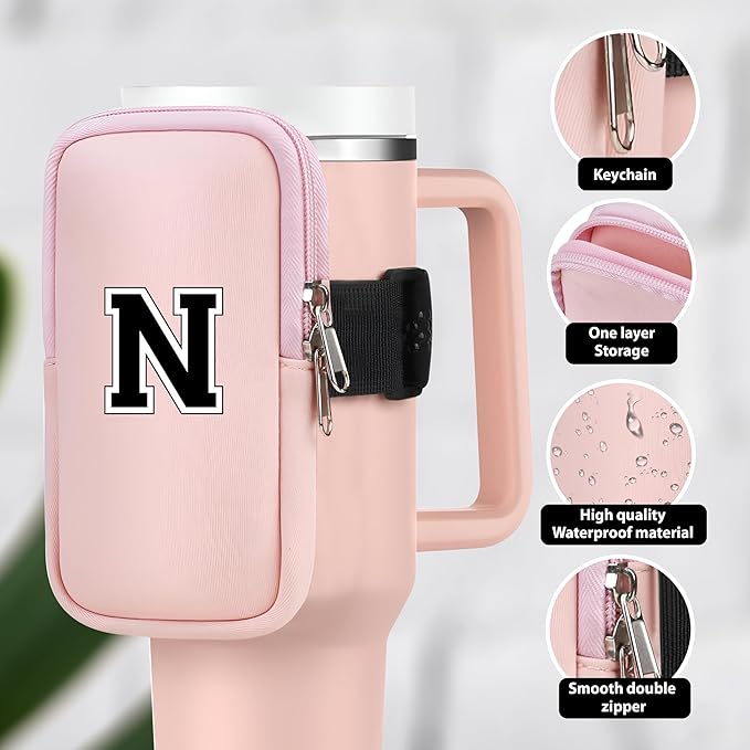 Mini Water Bottle Pouch for Stanley-Tumbler pouch with Zipper Pocket, Stanley pouch, Insulated Mug pouch, Tumbler carry holder pouch, Travel mug pouch | Waterproof