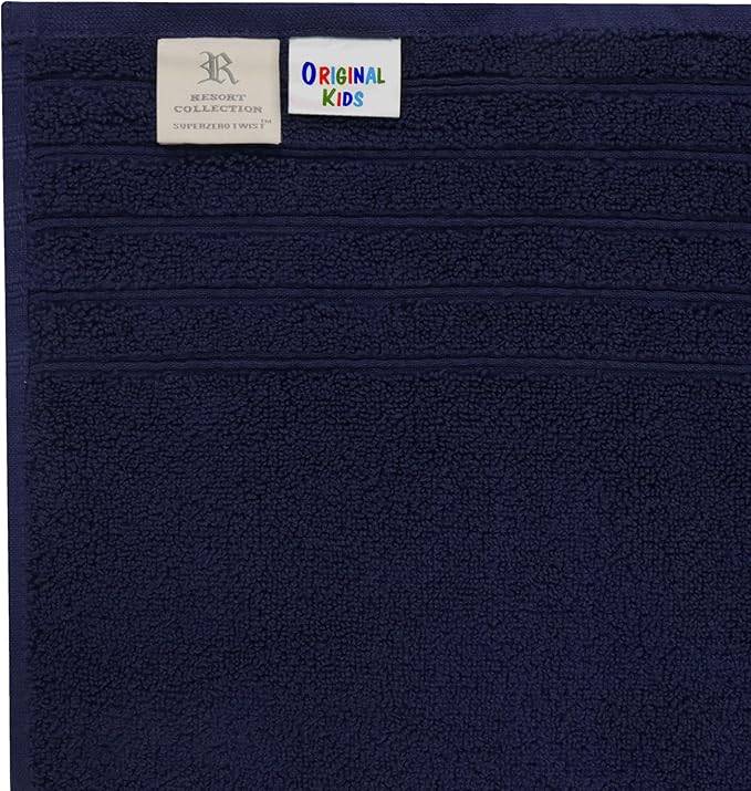 Hooded Bath Towel Wrap -Super Zero Twist 100% Cotton Large Oversized Hooded Kids Towel - Toddler Shower Pool Beach Towel - Super Soft Absorbent Quick Dry Easy Care Gift - 30 x 54 - Navy