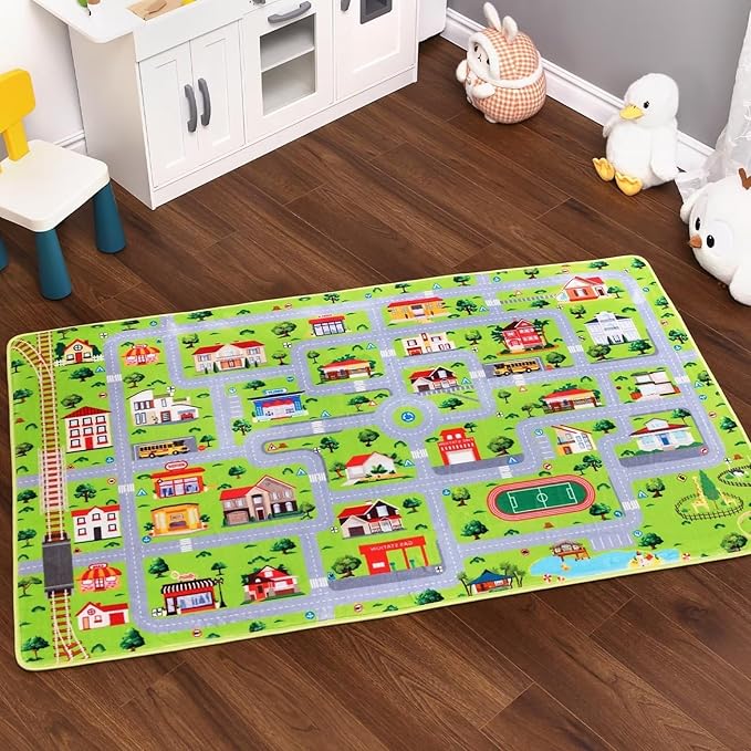 Kids Rug 3x5 Rug Baby Floor Mat Kids Educational Rug Area Rug for Classroom Play Mats for Babies and Toddlers Nursery Rug Kids Room Rugs for Bedroom Carpet Car Rug