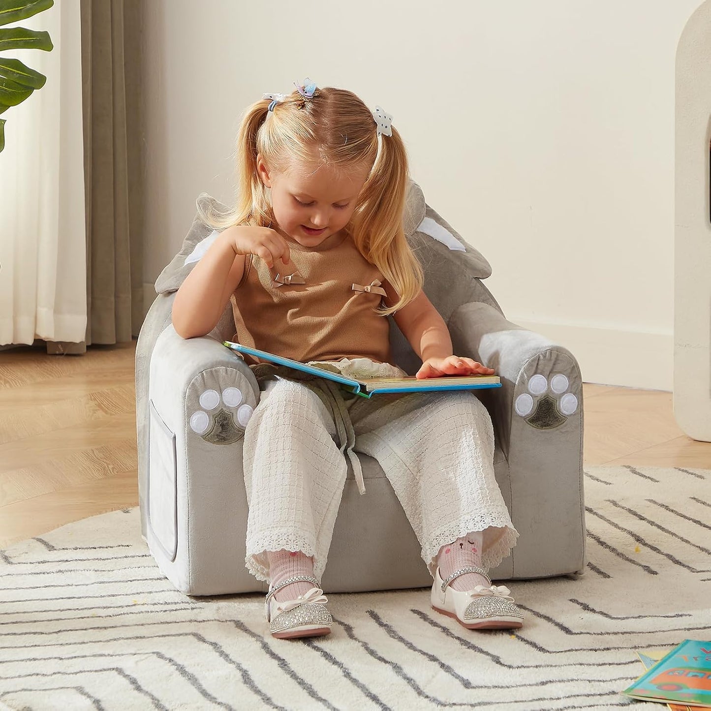 ALIMORDEN Animal Series Kid's Chair, Ultra-Soft Comfy Foam Filled Toddler Sofa Chair, Cute Animal-Shaped Design Toddler Couch, Lightweight Birthday for Baby Boys & Girls (Elephant)