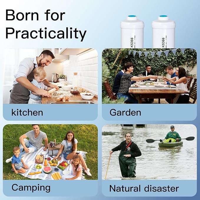 NSF/ANSI 372 Certified Fluoride Filters, Replacement for Berkey® PF-2® Fluoride Filters, Berkey® Gravity Filtration System and Waterdroop® King Tank Series (Pack of 2)