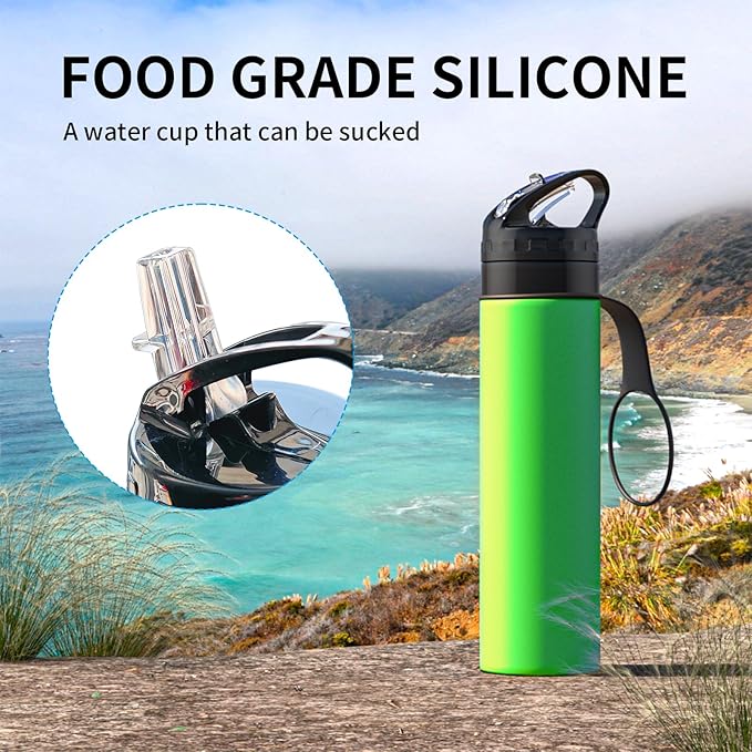 Collapsible Water Bottles 20oz, Leak Proof, BPA-Free, Foldable Silicone Travel Water Bottle for Cycling, Hiking, Outdoors Green
