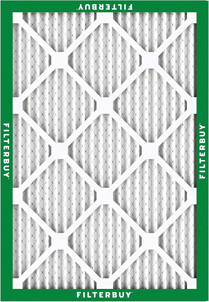 Filterbuy 10x14x1 Air Filter MERV 8 Dust Defense (12-Pack), Pleated HVAC AC Furnace Air Filters Replacement (Actual Size: 9.50 x 13.50 x 0.75 Inches)