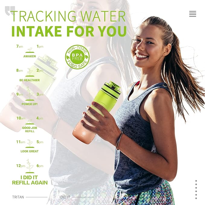 25oz Kids Sports Water Bottles for School with Spout Lid (Green Orange)