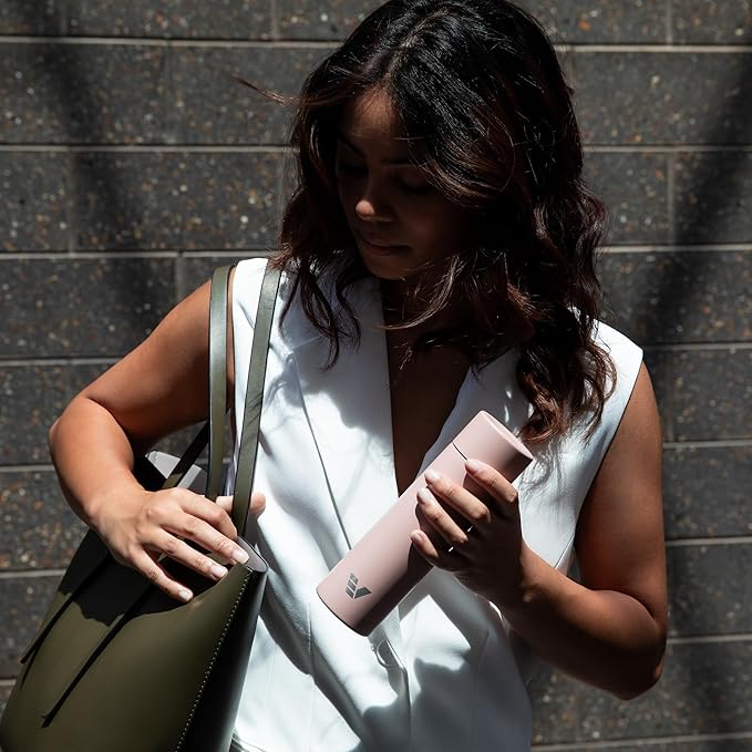 Mini Stainless Steel Water Bottle 14oz - Non-insulated | Designed for Bags | Slim, Lightweight & Stylish – Rose Pink