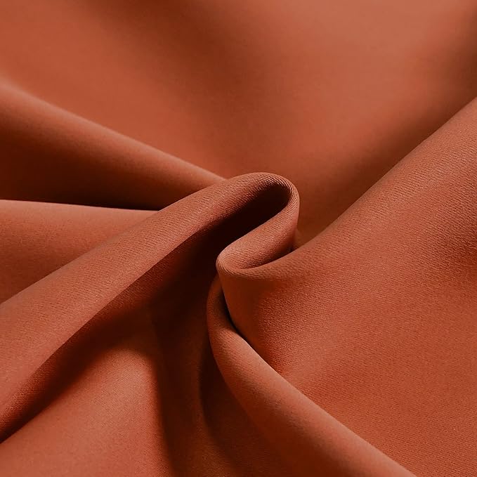 Burnt Orange Valance - Rust Valance for Windows 60x18 Inch Solid Blackout Rod Pocket Kitchen Short Curtain Toppers Valance for Bathroom Living Room, Terracotta