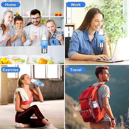 Hydrogen Water Bottle 2024, Healthy Hydrogen Water Bottle Generator Improve Water in 3 Minutes, Hydrogen Water Ionizer Machine with SPE PEM Technology for Home, Office, Travel, Drinking (420ml)