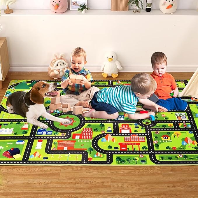 Kids Rug 3x5 Rug Baby Floor Mat Kids Educational Rug Area Rug for Classroom Play Mats for Babies and Toddlers Nursery Rug Kids Room Rugs for Bedroom Carpet Car Rug