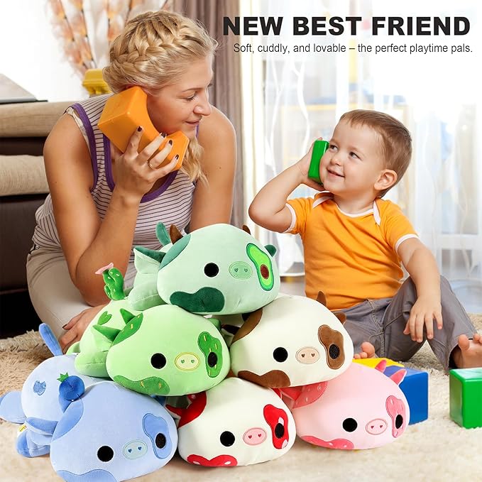 Onsoyours Cute Cow Plushie, Soft Stuffed Avocado Cow Squishy Plush Animal Toy Avocado Pillow for Kids (Avocado Cow A, 12")