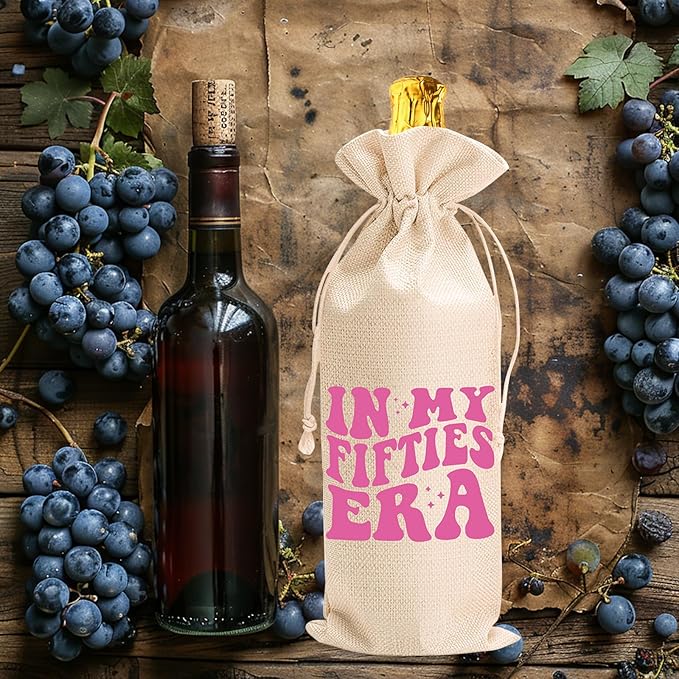 comfit Funny 50th Wine Bag Gifts for Women,Wine Bag for Happy Anniversary 50th Birthday Party,50 Year Old Birthday Gifts for Women,Birthday Decorations Man Woman Wine Bags for Her Him Friend