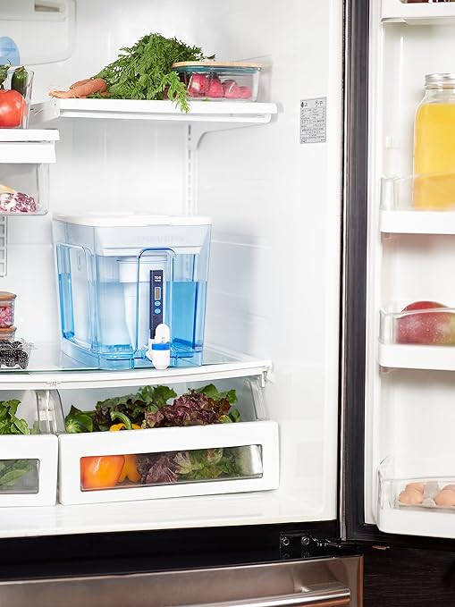 Culligan ZeroWater 52-Cup Ready-Read 5-Stage Water Filter Dispenser with 5-Stage 0 TDS Water Filter – IAPMO Certified to Reduce Lead, Chromium, and PFOA/PFOS