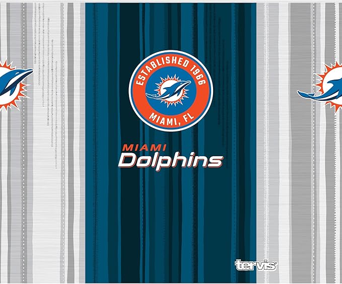 Tervis NFL Miami Dolphins-All in Water, 40oz Wide Mouth Bottle, Stainless Steel