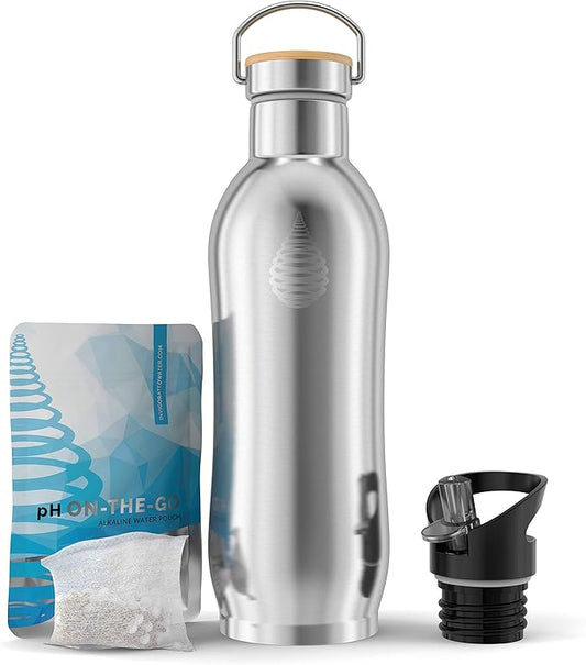 Invigorated Water Insulated Water Bottle - Alkaline Water Filter Included - Water Bottles Alkaline - Double Walled Metal - Sports Bottle with Filter - Stainless Steel Insulated Bottle - 950ml