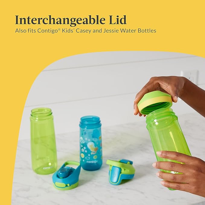 Contigo Kids’ Micah Water Bottle with Leak-Proof Lid, 20oz, Lime/Pineapple