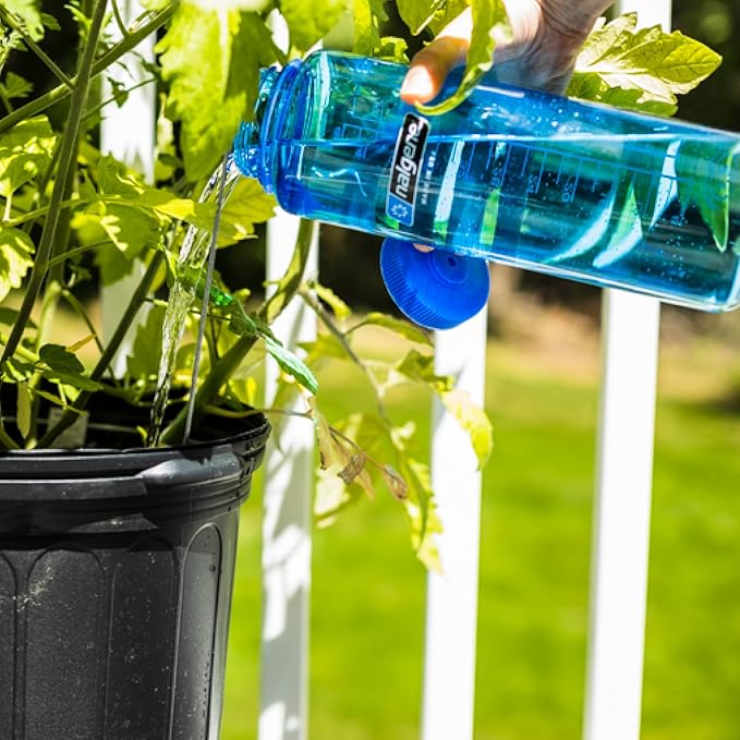 Nalgene Sustain Tritan BPA-Free Water Bottle Made with Material Derived from 50% Plastic Waste, 48 OZ, Wide Mouth, Blue