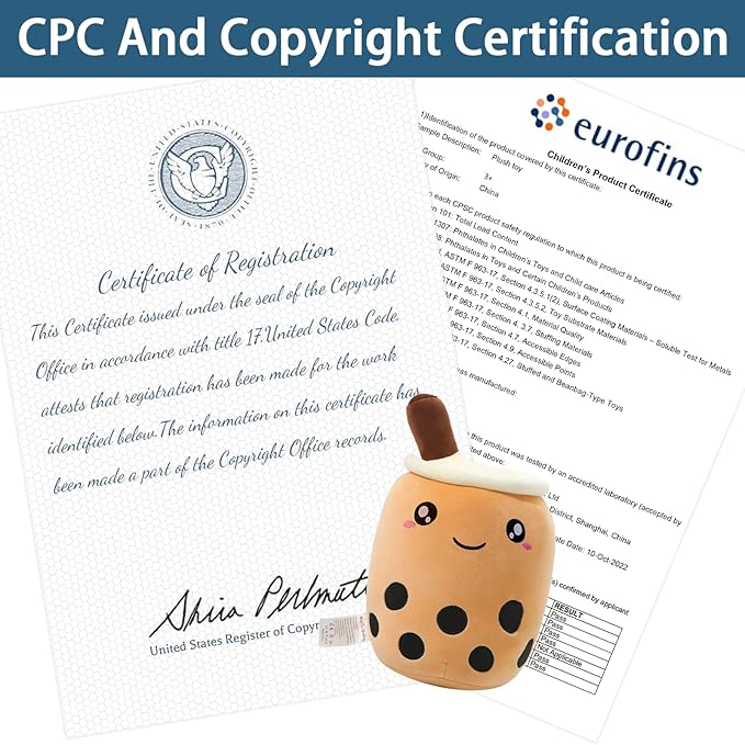 Niuniu Daddy Boba Plush 13.7in Large Kawaii Plushies Bubble Tea Cute Squishy Pillow Soft Brown Milk Tea Stuffed Animal for Kids/Girls/Boys