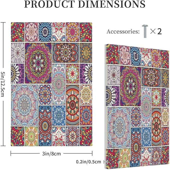 Morocco Talavera Mexican Tiles Printed Colroful Mandala 1 Gang Light Switch Covers No Device Wall Plate Decorative Blank Switchplate Electrical Faceplate for Kitchen Bathroom Bedroom Decor
