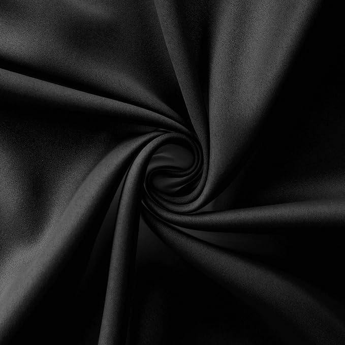 Black Blackout Curtains 84 Inches Long for Bedroom,Grommet 100% Total Black Out Curtain 84 Inch Long 2 Panels Burg,Light Blocking Noise Reducing Sound Proof Curtains for Window,52x84 Inch Length Set