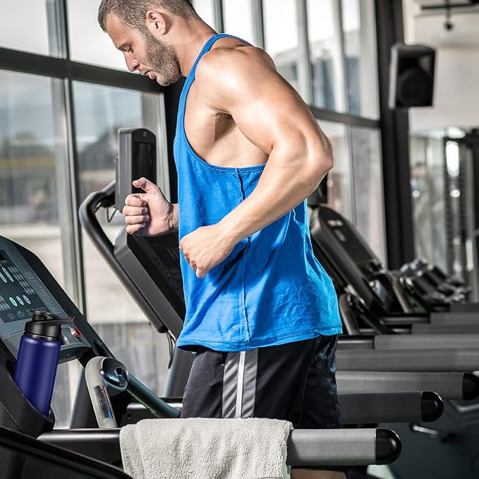 CHENGU 4 Pcs Aluminum Water Bottle 24oz Aluminum Reusable Bottles Lightweight Snap Lid Sports Water Bottle Multipack Easy Carry Leak Proof Travel Bottle for Gym Camping Hiking Outdoor Fishing (Blue)