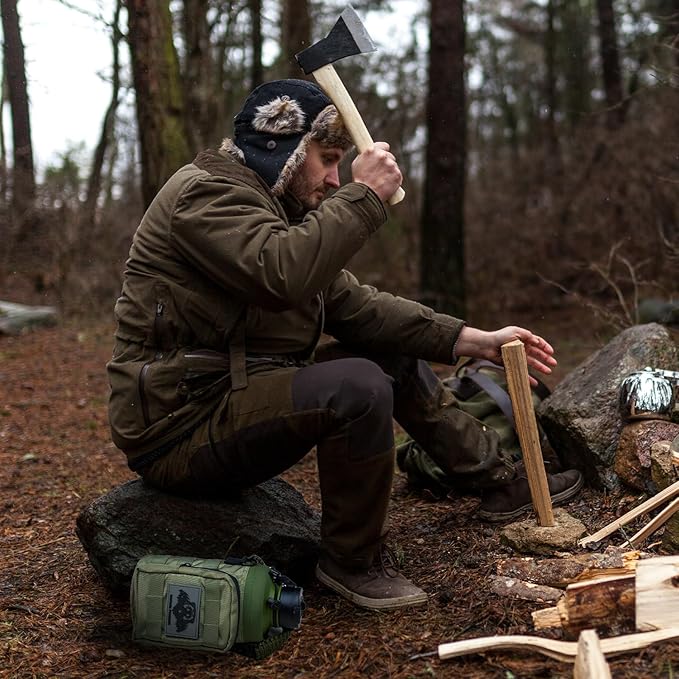 NATURE PIONEOR Tactical Water Bottle with Carrying Molle Sleeve, Stainless Steel 18/8 Food Grade Half Gallon Jug