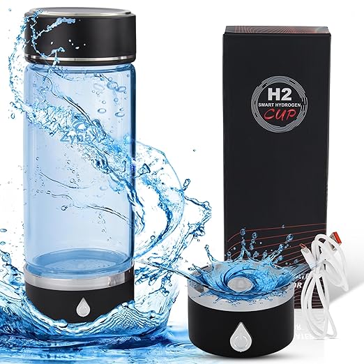 Hydrogen Rich 420ml Water Bottle Generator, Portable Rechargeable Hydrogen Rich Water, Hydrogen Water Ionizer Machine, with SPE/PEM Technology, for Home, Office, Travel, Fitness. Upto 1600 PPB.