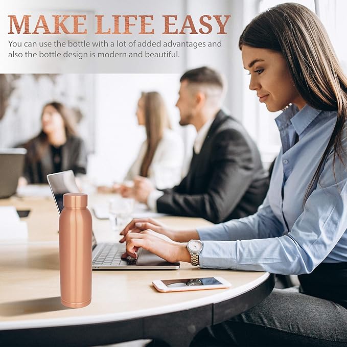 RAJRANG BRINGING RAJASTHAN TO YOU Copper Bottle With Leak Proof Rubber Cap 950 ml Modern Seam Less Water Bottles for Yoga Gym Sports Men Women