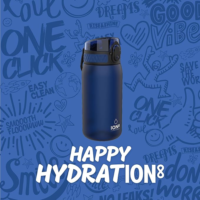Ion8 Pod Leak Proof BPA Free Kids Water Bottle, 350ml (12 oz), Frosted Navy (B074W4BDG4)