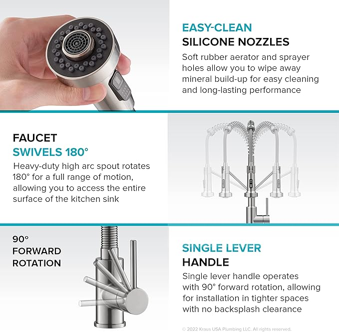 KRAUS Bolden Touchless Sensor Commercial Style 2-Function Single Handle Pull-Down Kitchen Faucet in Brushed Brass / Matte Black, KSF-1610BBMB