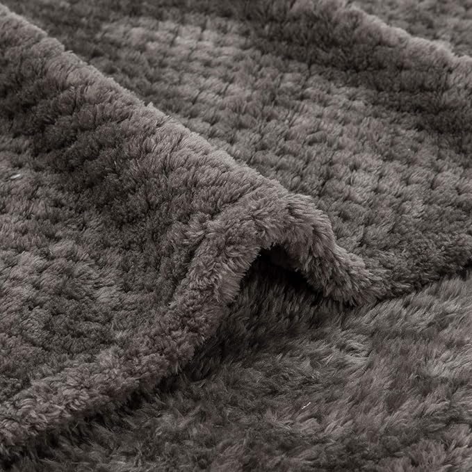 Fuzzy Throw Blanket, Plush Fleece Blankets for adults, Toddler, boys and Girls, Warm Soft Blankets and Throws for Bed, Couch, Sofa, Travel and Outdoor, Camping (40Wx60L, M-Eagle Grey)