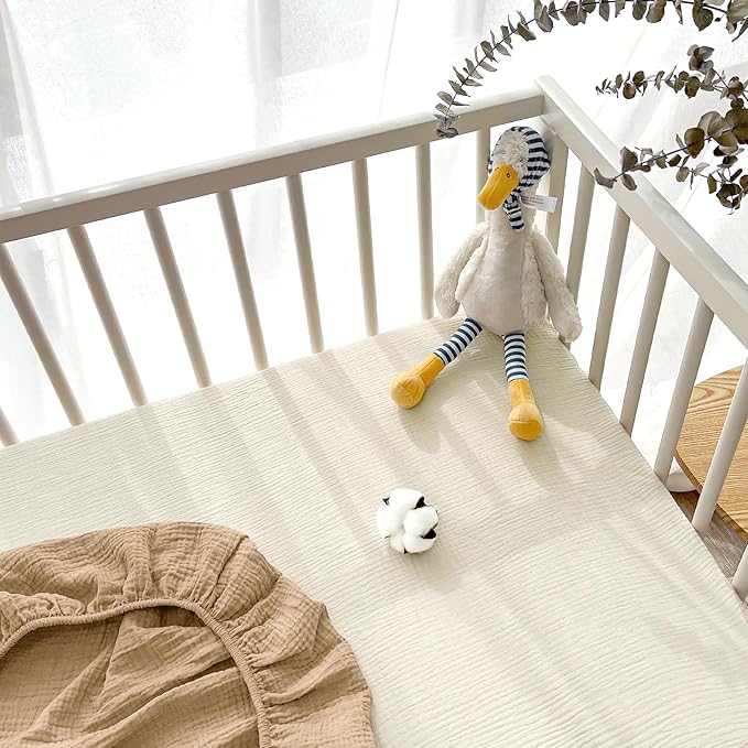 Lulu moon Muslin Crib Sheets - Fitted Crib Mattress Sheets for Boys and Girl - 28"x 52", 2 Pack