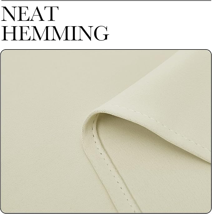 NICETOWN Kitchen Curtains for Decoration, Beige, 2 Panels, W42 x L78 inches, Thermal Insulated Grommet Room Darkening Draperies/Panels for Laundry