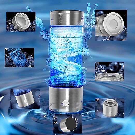 Komene Hydrogen Water Bottle with PEM SPE Technology, PEM Electrolysis Hydrogen Generator LED Display, Hydrogen Water Ionizer Machine for Home Office Travel, Best Gifts for Men and Women