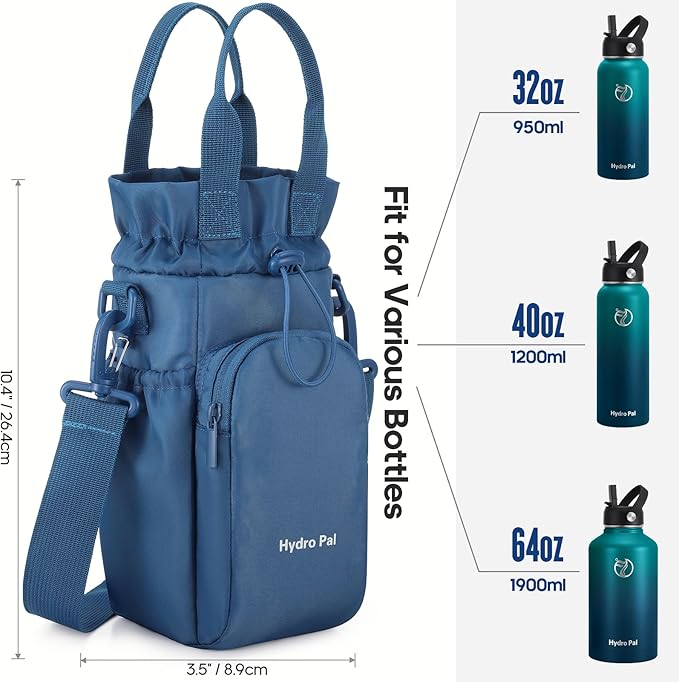 Insulated Water Bottles 40 oz with 2 Leak Proof Lids & Water Bottle Holder, Wide Mouth Sport Water Bottle with Straw, Reusable Stainless Steel Water Flask, Double Walled Vacuum Thermos