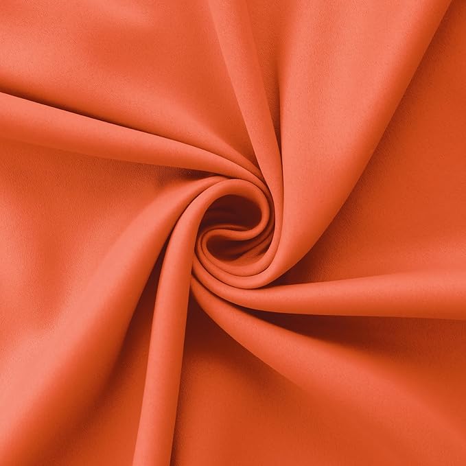Mrs.Naturall 52x96 Inch Length Orange Curtains for Dining Room 2 Panels Blackout Room Darkening Curtain for Bedroom