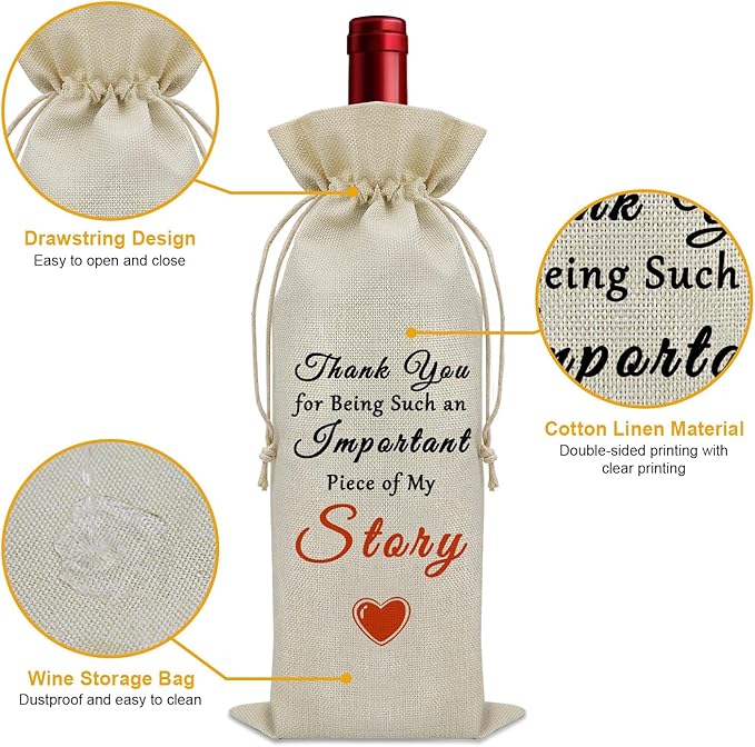 Sazuwu Thank You Gifts for Friends and Family Wine Bag Teachers Appreciation Gifts Ideas Wine Accessories Gifts for Wine Lovers Birthday Gifts for Him Her Daughter Son Mother's Day Christmas Gifts